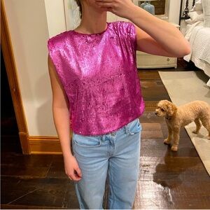 Women’s Sequin Top Size Small Pink